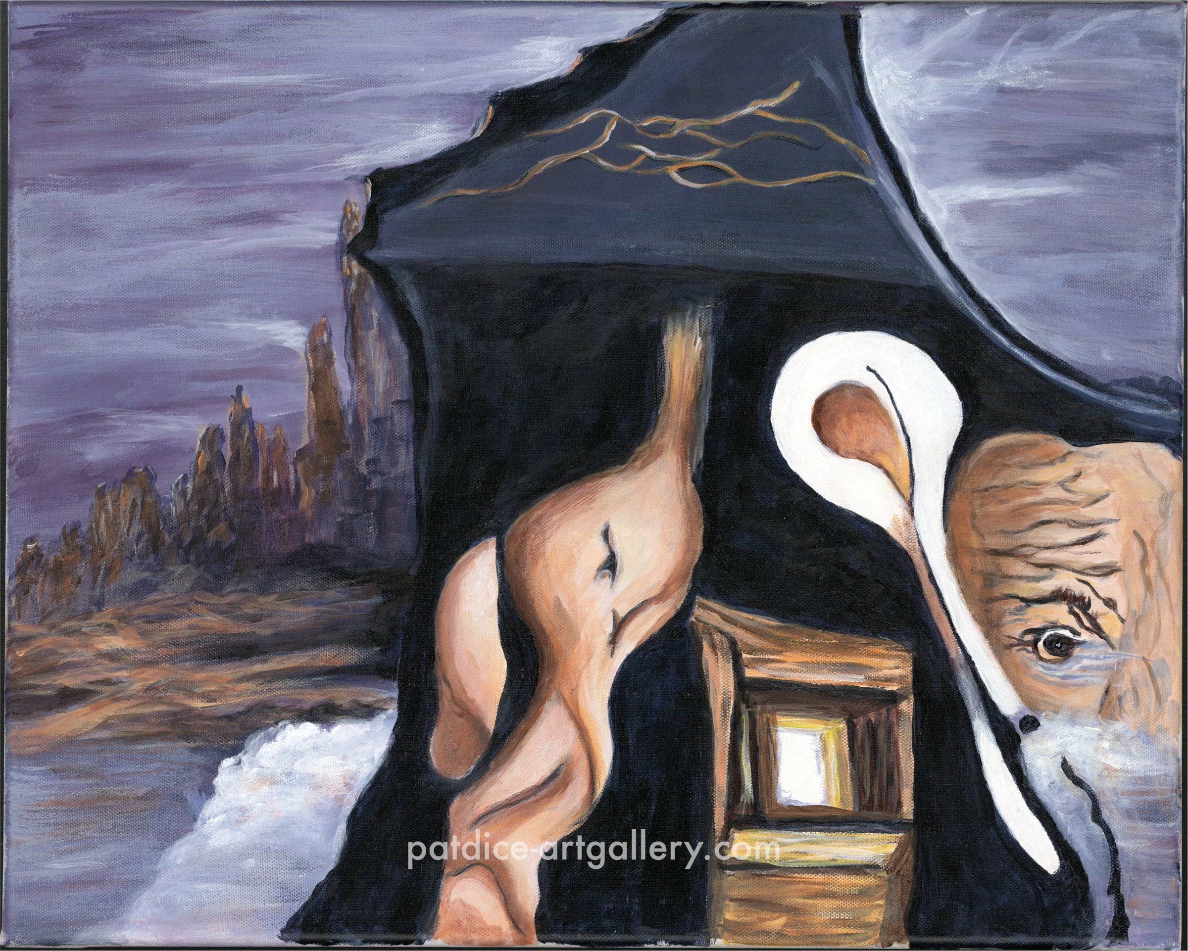 Old Man Peeking into Playhouse — full resolution